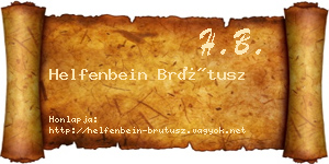Helfenbein Brútusz névjegykártya